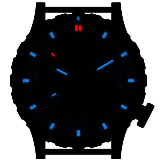 Zegarek Hazard 4 Heavy Water Diver Titanium Tritium Blackout Niebiesko-Czerwony