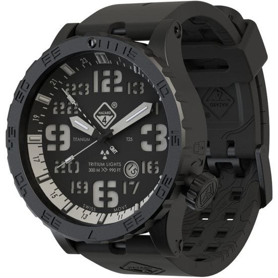 Zegarek Hazard 4 Heavy Water Diver Titanium Tritium Nightwatch White GMT Niebiesko-Czerwony
