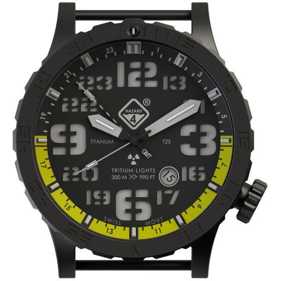 Zegarek Hazard 4 Heavy Water Diver Titanium Tritium Nightwatch Yellow GMT Zielono-Żółty
