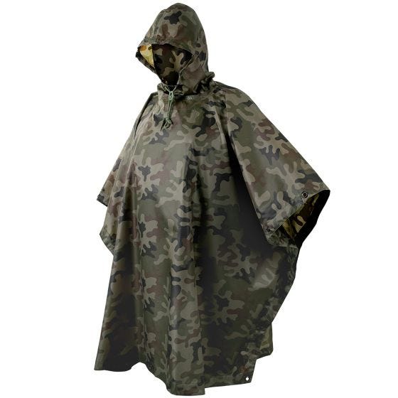 Poncho Przeciwdeszczowe Helikon Ripstop PL Woodland