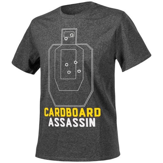 Koszulka T-shirt Helikon Cardboard Assassin Melange Czarna-Szara