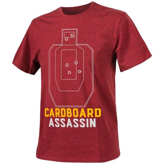 Koszulka T-shirt Helikon Cardboard Assassin Melange Czerwona