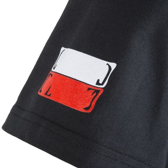 Koszulka T-shirt Helikon Kameleon w Klatce Piersiowej z Flagą Polski Czarna
