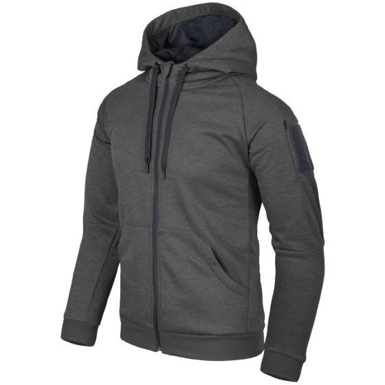 Bluza Helikon Urban Tactical Hoodie Full Zip Czarno-Szary Melanż