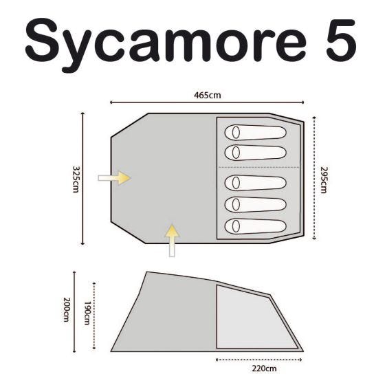 Namiot 5-osobowy Highlander Sycamore 5 Zielony