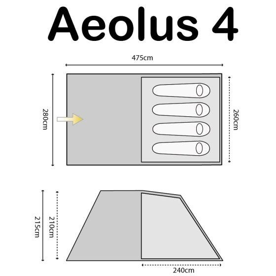 Namiot 4-osobowy Highlander Aeolus 4 Rock Grey