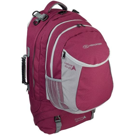 Plecak Highlander X-Plorer 60+20L Amarantowy