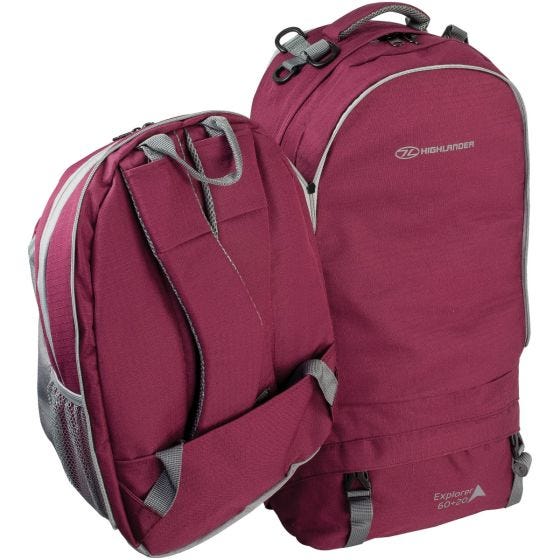 Plecak Highlander X-Plorer 60+20L Amarantowy