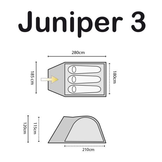 Namiot 3-osobowy Highlander Juniper 3 Niebieski