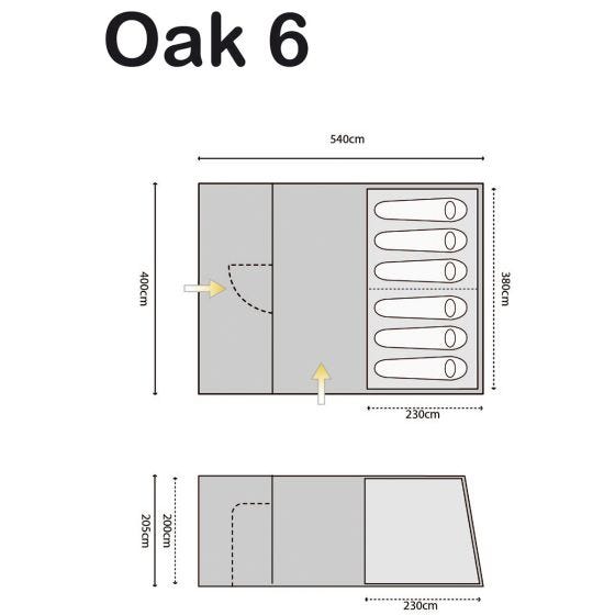 Namiot 6-osobowy Highlander Oak 6 Niebieski