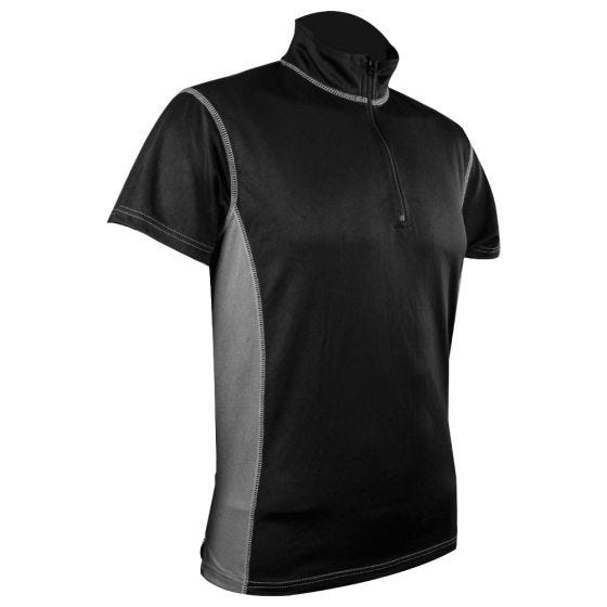 Koszulka Termoaktywna Męska Highlander Pro Tech Zip Neck Czarno-Szara