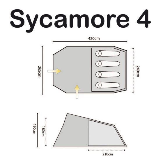 Namiot 4-osobowy Highlander Sycamore 4 Zielony