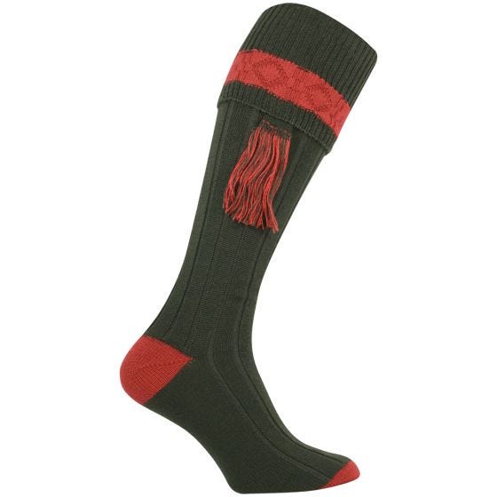 Skarpety Myśliwskie Jack Pyke Contrast Knee High Zielone