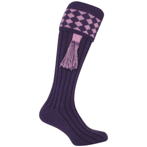 Skarpety Myśliwskie Jack Pyke Harlequin Purple/Mauve