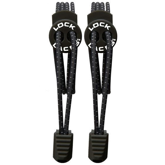 Sznurówki do Butów Lock Laces Elastyczne Czarne