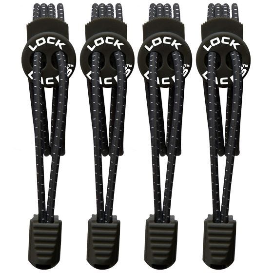 Sznurówki do Butów Lock Laces Elastyczne Dwupak Czarne