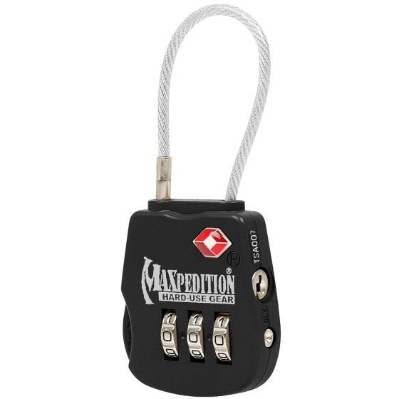 Kłódka Podróżna Maxpedition Tactical Luggage Lock Czarna