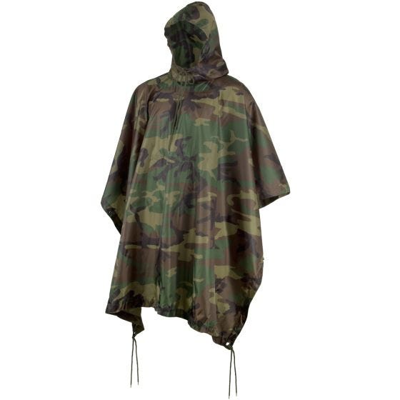 Poncho Przeciwdeszczowe MFH Ripstop Woodland