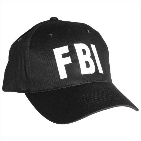 Czapka Bejsbolówka Mil-Tec FBI z Plastikowym Zapięciem Czarna