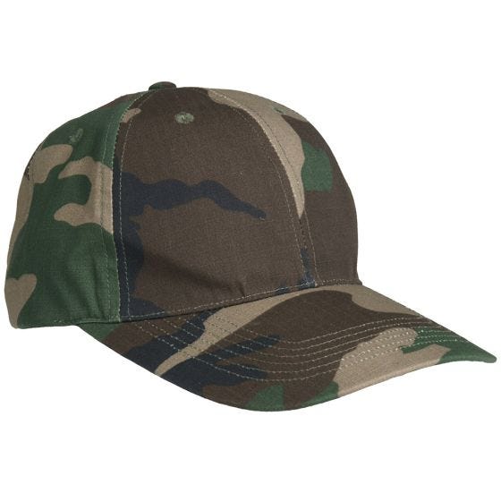 Czapka Bejsbolówka Mil-Tec z Metalowym Zapięciem Woodland
