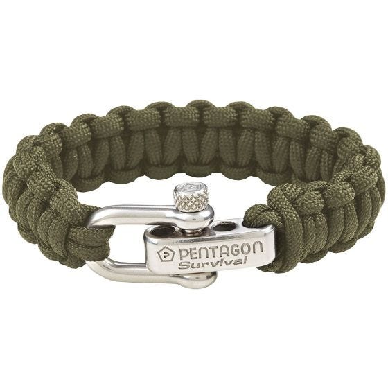 Bransoleta Pentagon Survival Bracelet Olive Green