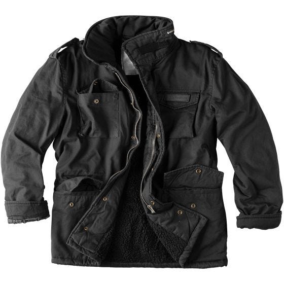Kurtka Surplus Paratrooper Winter Czarna Washed
