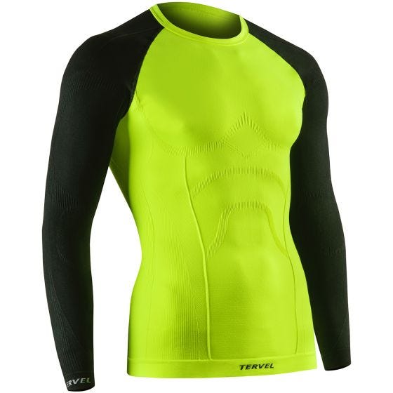Koszulka Termoaktywna Tervel Comfortline Długi Rękaw Yellow Fluo Czarna