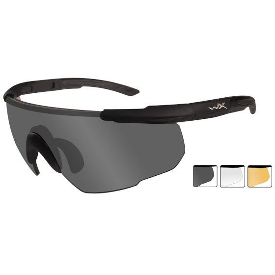 Okulary Taktyczne Wiley X Saber Advanced - Zestaw 3 Wymiennych Wizjerów - Czarne